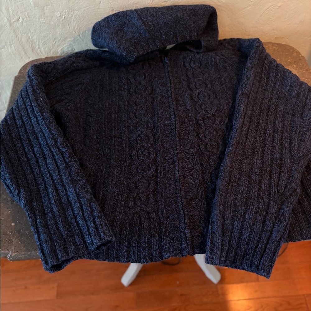 Women's Navy Blue Zip-Up Sweater